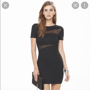 Express Black Mesh Cutout Dress
